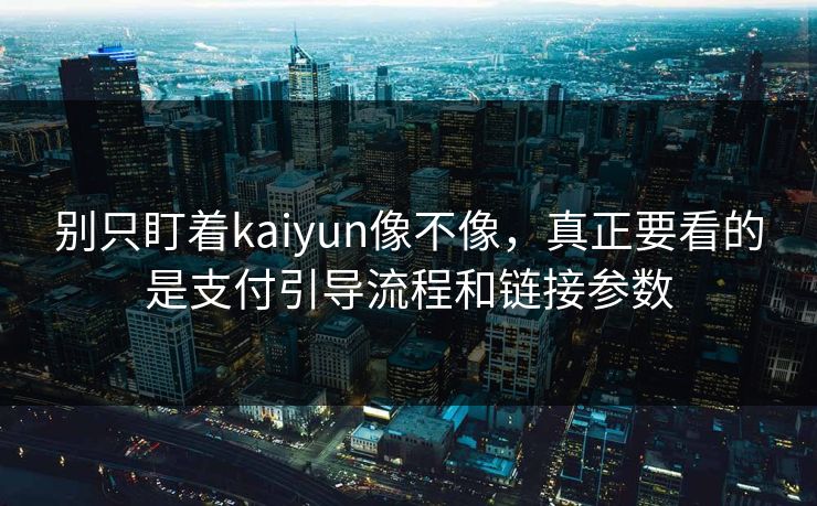 别只盯着kaiyun像不像，真正要看的是支付引导流程和链接参数