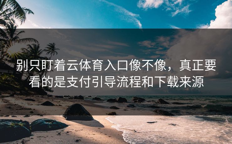 别只盯着云体育入口像不像，真正要看的是支付引导流程和下载来源